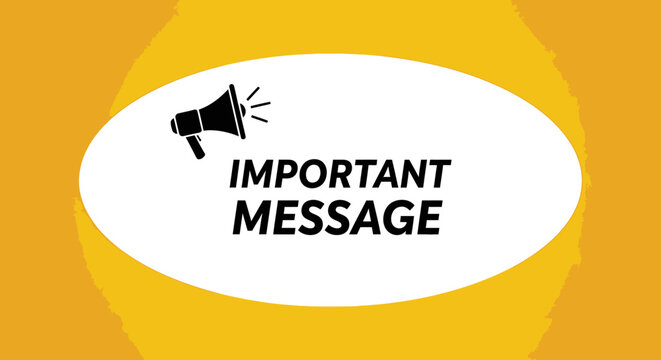Essential announcement design with megaphone symbol emphasizing critical information delivery