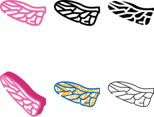 Obraz premium fly wing color icon vector. fly wing variations sign. isolated symbol illustration