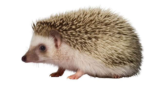 African pygmy hedgehog with spiky quills and soft fur