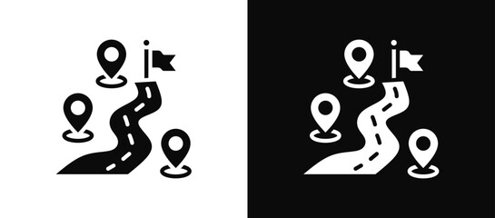 Fototapeta premium Project Roadmap icon set black and white