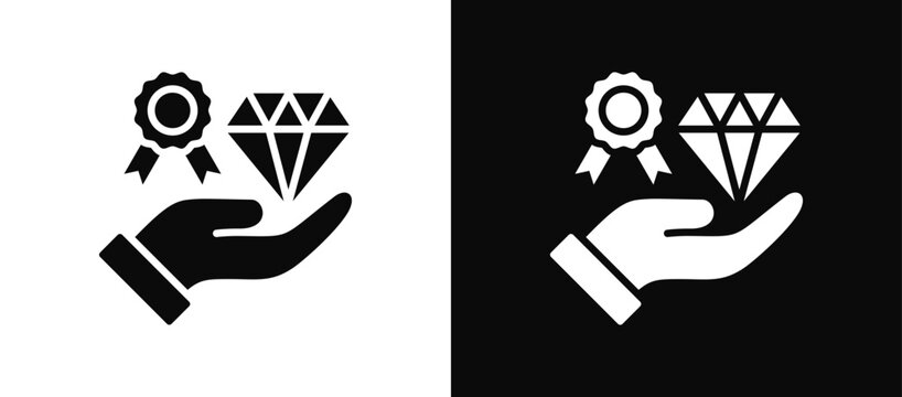 Value Proposition icon set black and white