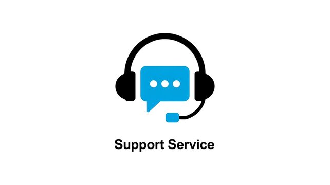 Customer support service icon, helpdesk headset, chat symbol, call center logo