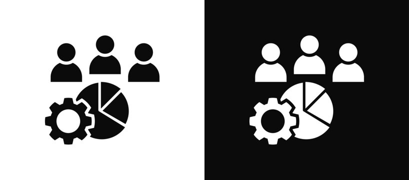 Resource Planning icon set black and white