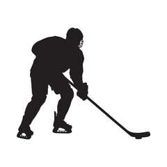 Fototapeta premium Hockey player silhouette on a white background athletic figure in action