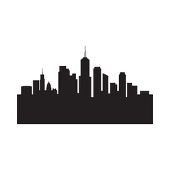 Obraz premium Cityscape silhouette against a white background simple urban outline