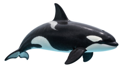 Orca whale with black and white markings, isolated on transparent background © Sorin