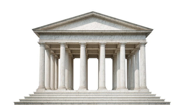 Classical Greek Roman temple facade with columns and steps