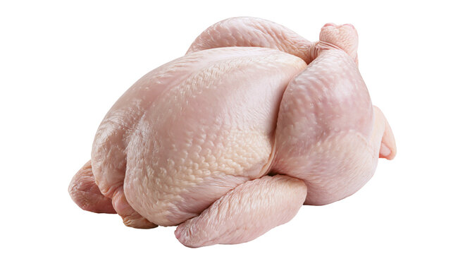 Whole raw chicken carcass with skin texture