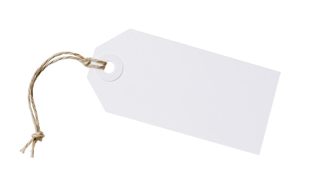 Blank white paper tag with twine string