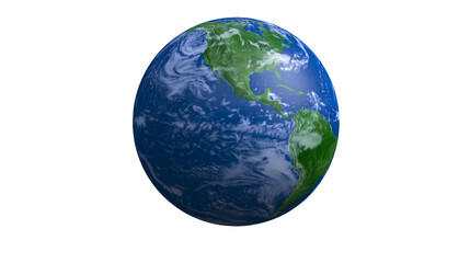 Fototapeta premium Planet Earth with visible continents and clouds