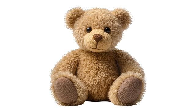 Fluffy brown teddy bear toy sitting