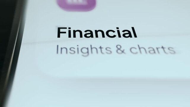 Financial insights and charts category being selected