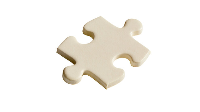 Single beige puzzle piece with rounded edges