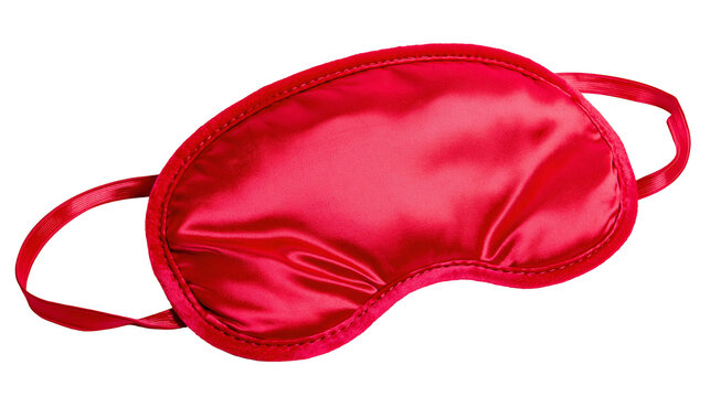 Red satin sleep mask with elastic straps