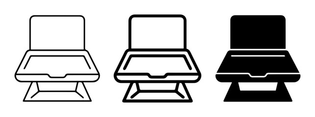 3 Laptop icons, outline solid styles, UI and web interface design © ROKON