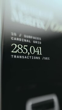 Blockchain metric tracking 285K transactions per second across 16 surfaces