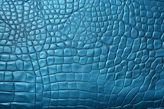 texture of blue crocodile leather background
