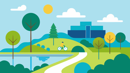 Fototapeta premium Modern Eco Park Vector Illustration