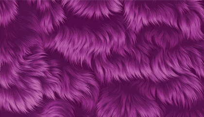 Fototapeta premium Vector of purple faux fur background featuring a soft, fluffy texture with realistic flowing strands, perfect for creative textile patterns or high-quality decorative design backdrops.