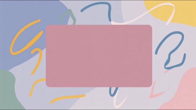 Abstract pastel scribble decorative frame border for copy space text overlay hand drawn digital seamless loop animation