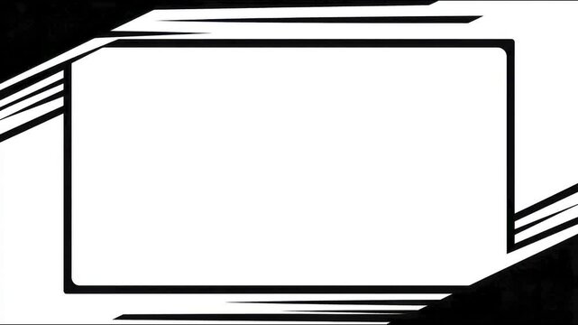 Black ink corner brush border frame for copy space text overlay hand drawn digital seamless loop stop motion animation