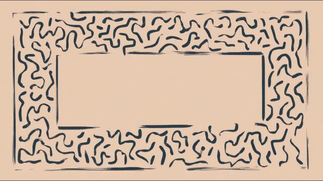 Hand drawn scribble border frame for copy space text overlay seamless loop hand drawn digital animation