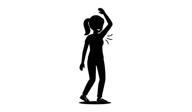 Flat Vector Woman Performing Underarm Hygiene Check Personal Care Body Odor Awareness Female Character Isolated on White Background