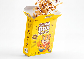 Cereal Box Explosion Mockup