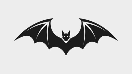 Fototapeta premium Black Bat Silhouette Flying Wings Spread.