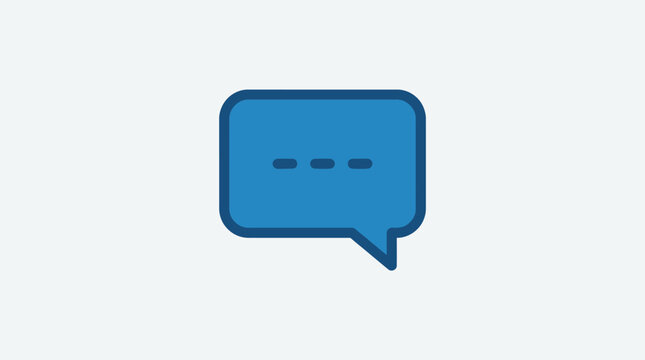 Blue speech bubble icon symbol.