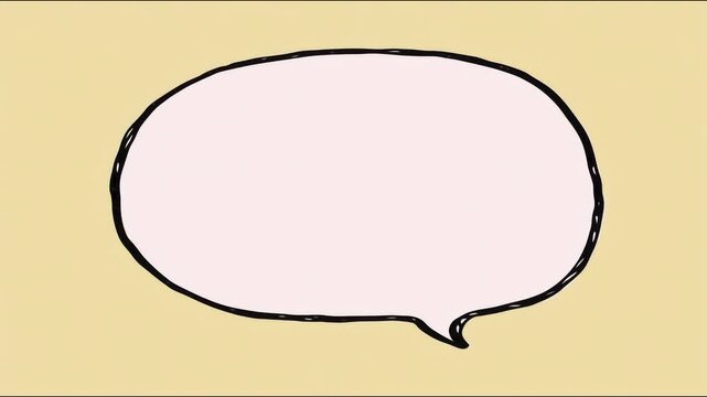 Pink speech bubble wobbling pulsing subtle scale shift repeating loop for dialogue caption seamless loop hand drawn digital animation