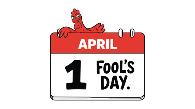 April Fool's Day Calendar Illustration with Funny Character and Holiday Celebration Concept