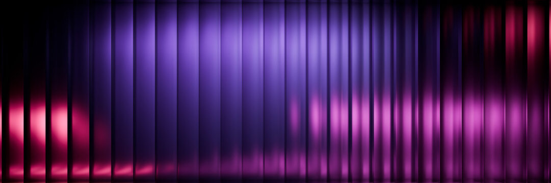 Abstract purple neon light vertical lines wall background texture. 3D rendering