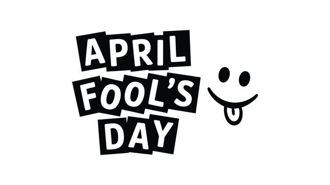 April Fool's Day Typography Design with Funny Face Icon for Holiday Celebration