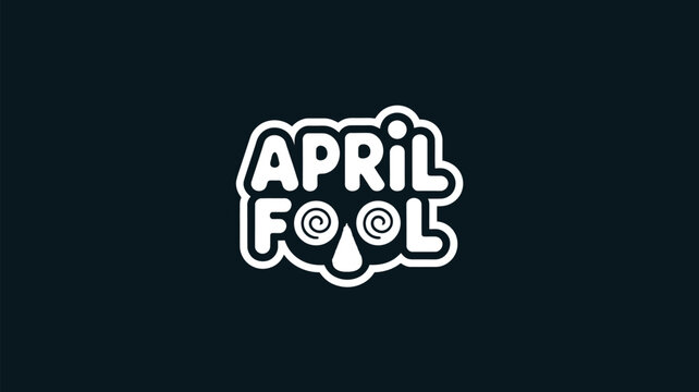 April Fool Typography Logo Design with Funny Mustache and Playful Lettering
