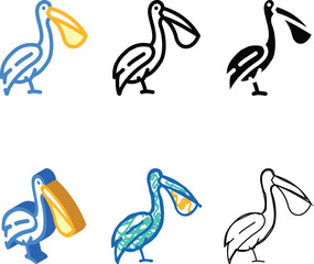 Naklejka premium pelican bird color icon designs vector. pelican bird sign. isolated symbol illustration