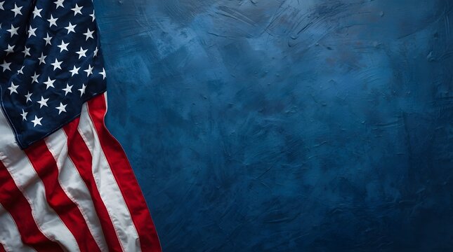 national flag of united states of america isolated on a blue grunge textured background, Labor day, memorial day concept, veterans day, honoring all who served, independance day