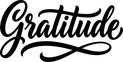 Gratitude hand lettered typography vector illustration on transparent background for cards and prints © Jahidul