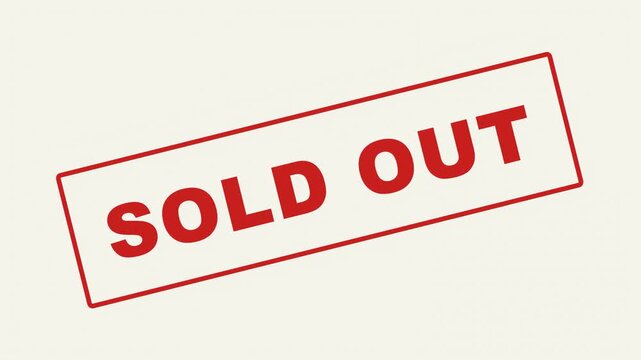 Sold Out Stamp Grunge Bold Text Animation Motion Graphics 4K Retail Urgency Scarcity