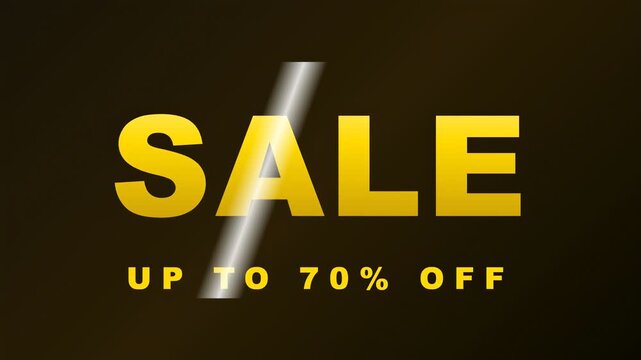 Sale Promo Gold Luxury Shiny Text Animation Motion Graphics 4K Retail Discount Advertisement