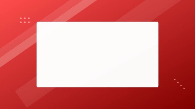 Corporate presentation template background featuring a white frame on a red gradient with geometric elements for business media.