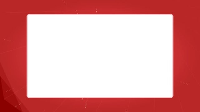 Modern red presentation template with white empty frame featuring subtle geometric rays for corporate video intros