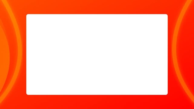 Vibrant orange gradient background with white rectangular frame template for business presentation and digital media content