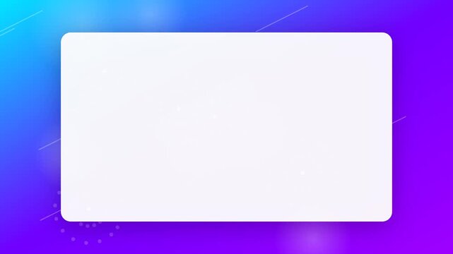Blank presentation template with white rounded rectangle frame on blue purple gradient background for corporate slides