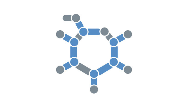 vector icon of glucose molecule hexagon ring structure..eps