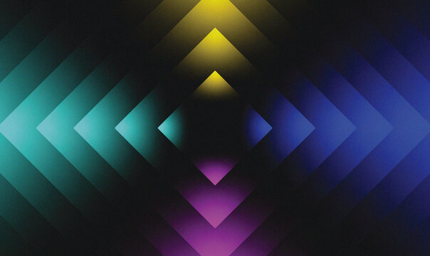Abstract Diamond Chevron Pattern Background with Glowing Neon Gradients