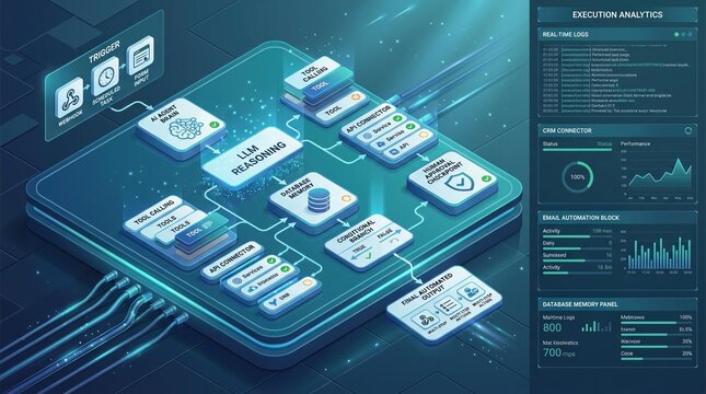 AI Automation Platform Integrating LLM Reasoning and Tool Calling with Execution Analytics