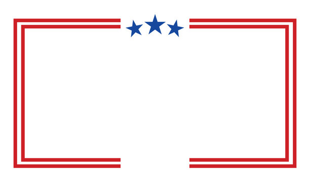 Colorful star border frame with red, pink, and blue lines Vector