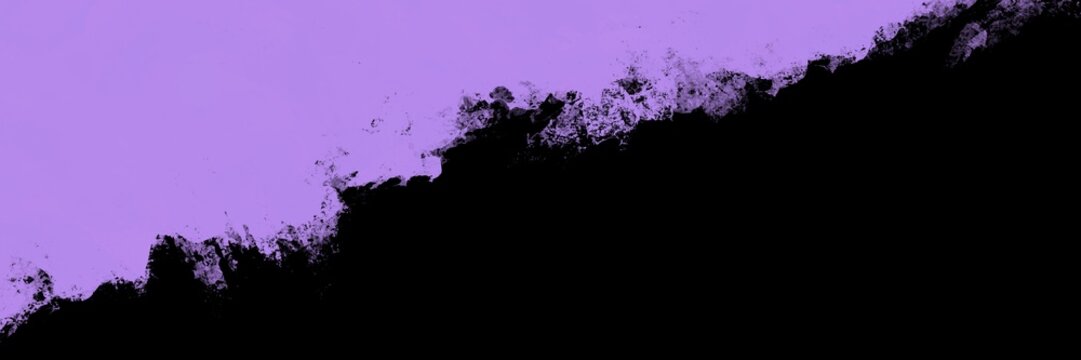 Pale purple brush stroke block with a jagged diagonal edge on black. Wide dark banner for creative web layouts, text boxes, and modern frames.
