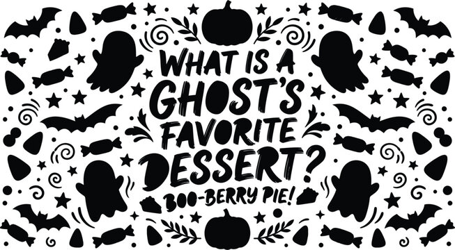 Halloween ghost dessert joke graphic